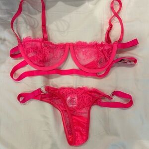 Pink Lace Lingerie Set